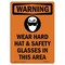 Signmission OSHA WARNING Sign, Wear Hard Hat And W/ Symbol, 10in X 7in Rigid Plastic, 7" W, 10" H, Portrait OS-WS-P-710-V-13731 - alternate 1